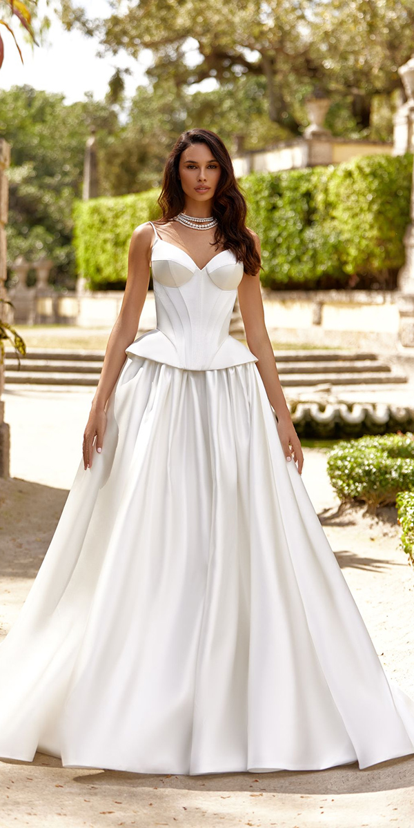 wedding dress trends 2026 a line simple silk oksanamukha