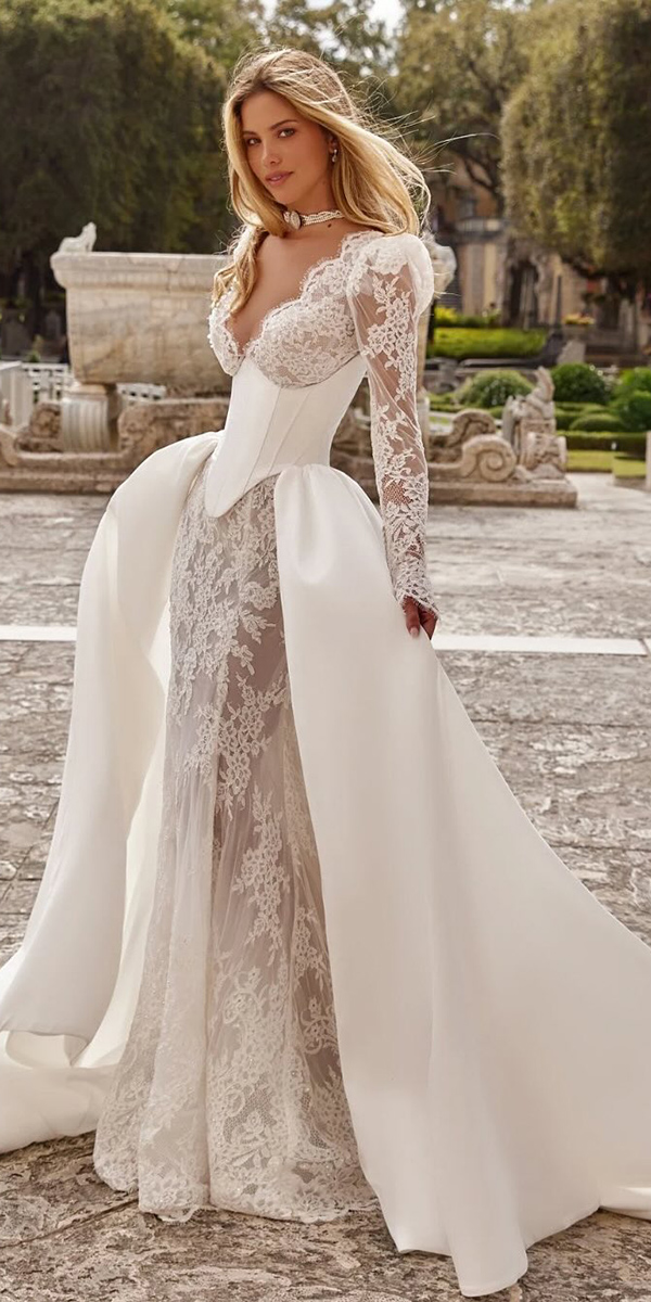 wedding dress trends 2026 lace with corset okssanamukha
