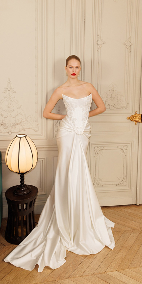 wona concept top wedding dresses strapless corset silk