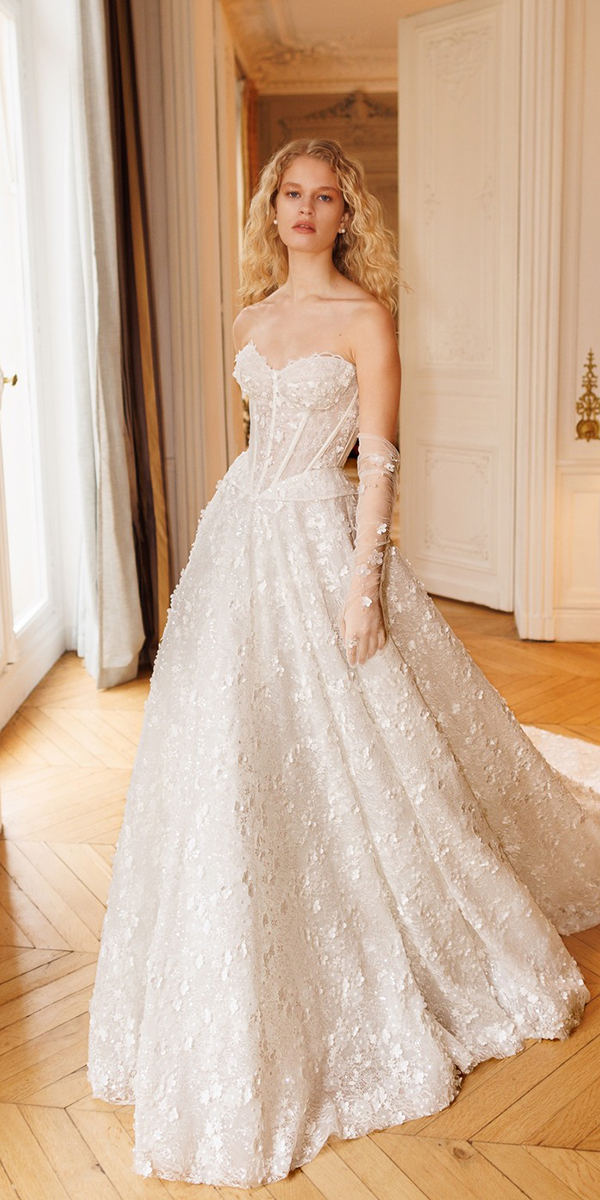 wona concept top wedding dresses strapless neckline floral