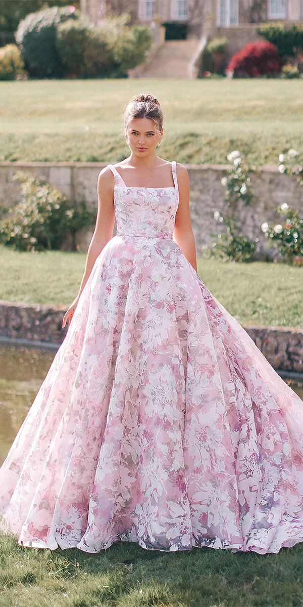 floral wedding dresses watercolor country colored allure