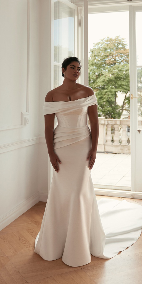 plus size wedding dresses simple off the shoulder sexy wonaconcept