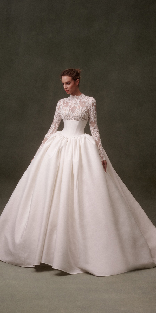 simple wedding dresses with sleeves lace top modest nicolefelicia