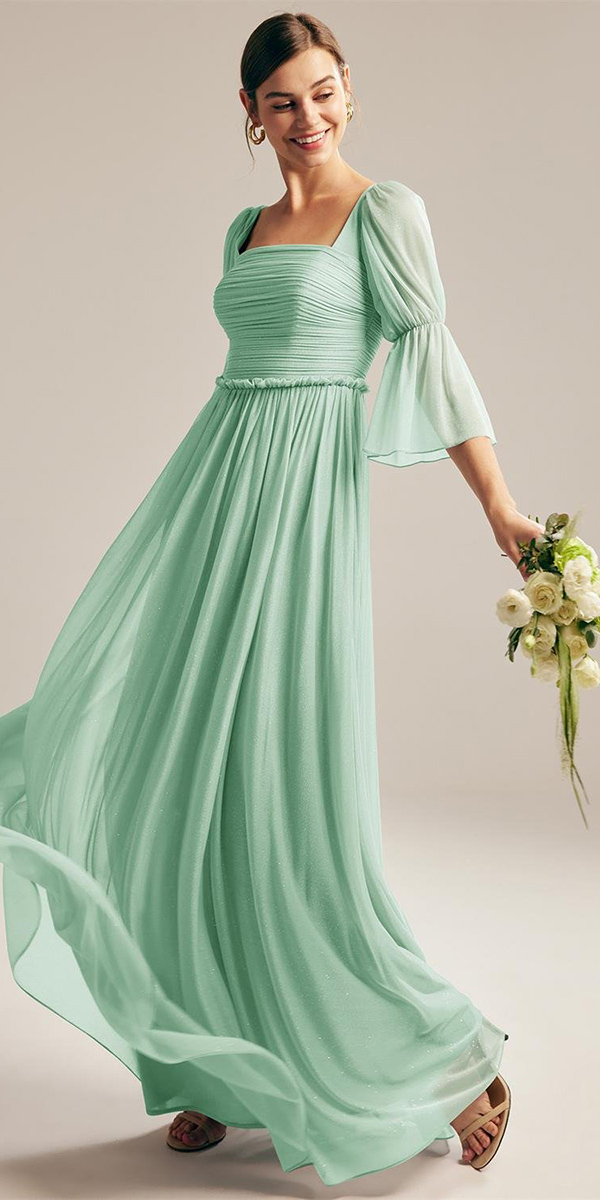 wedding guest dresses for spring long simple with sleeves awbridal