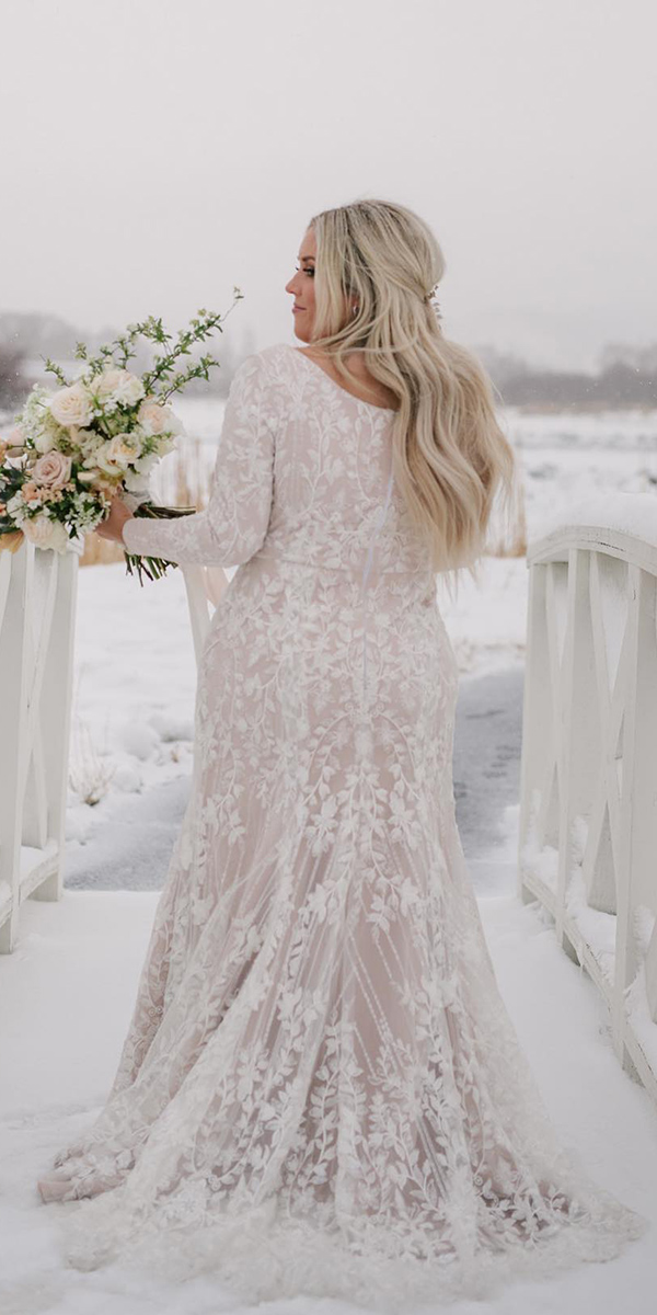 winter wedding dresses with long sleeves lace floral nataliewynndesign