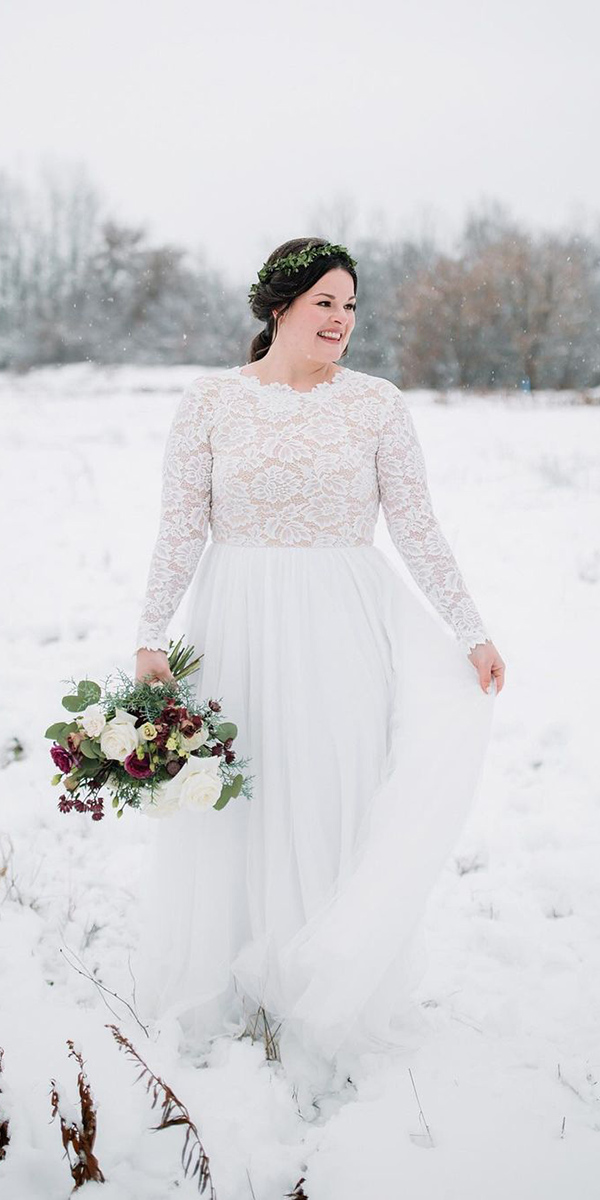 winter wedding dresses with long sleeves lace top wearyourlovexo