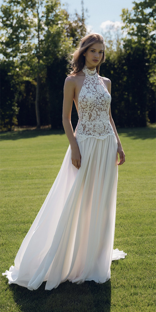 bohemian wedding dresses lace top sleveless rustic daalarna