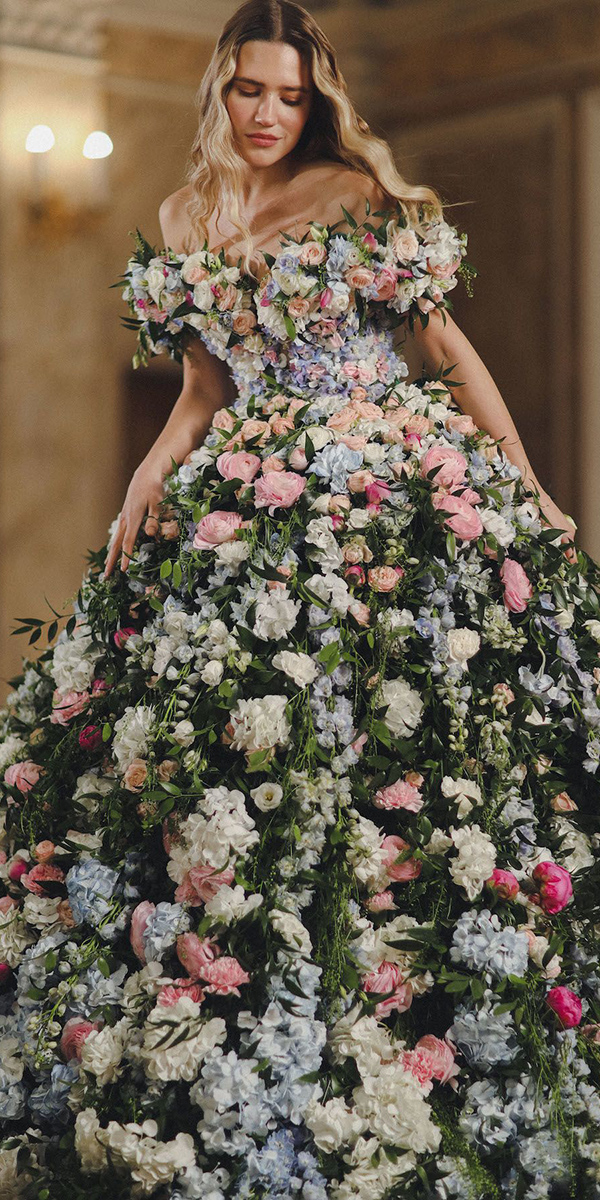 floral wedding dresses 3d floral vladiyan