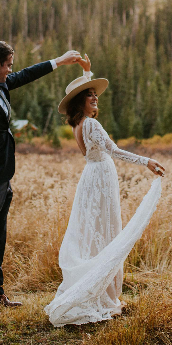long sleeve wedding dresses boho with long sleeves lace dreamersandlovers