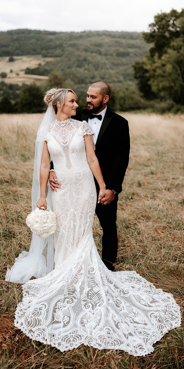 modest wedding dresses boho lace sheath catherina deane