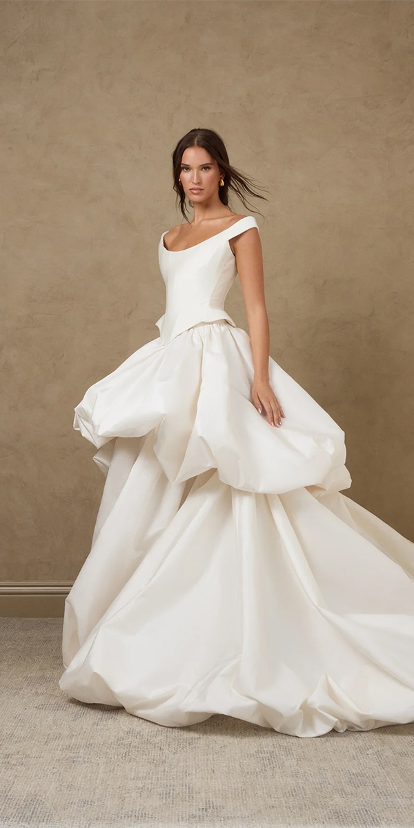 modest wedding dresses simple ruffled skirt katherinetash