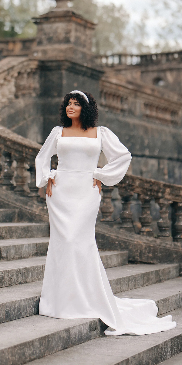 modest wedding dresses simple with long sleeves sheath allure