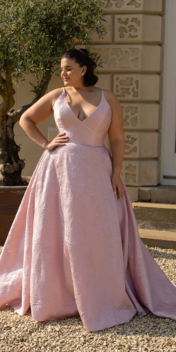 plus size wedding dresses colored pink a line truebride