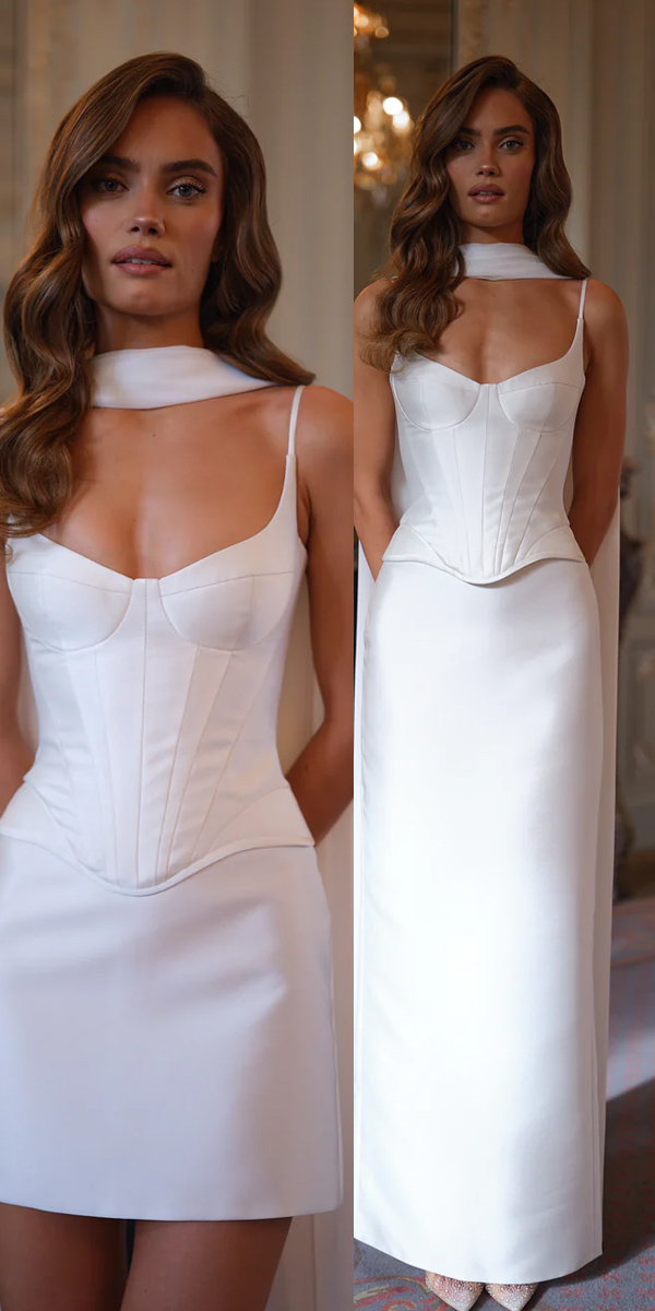 wedding dress trends 2026 simple short to long convertible roisie