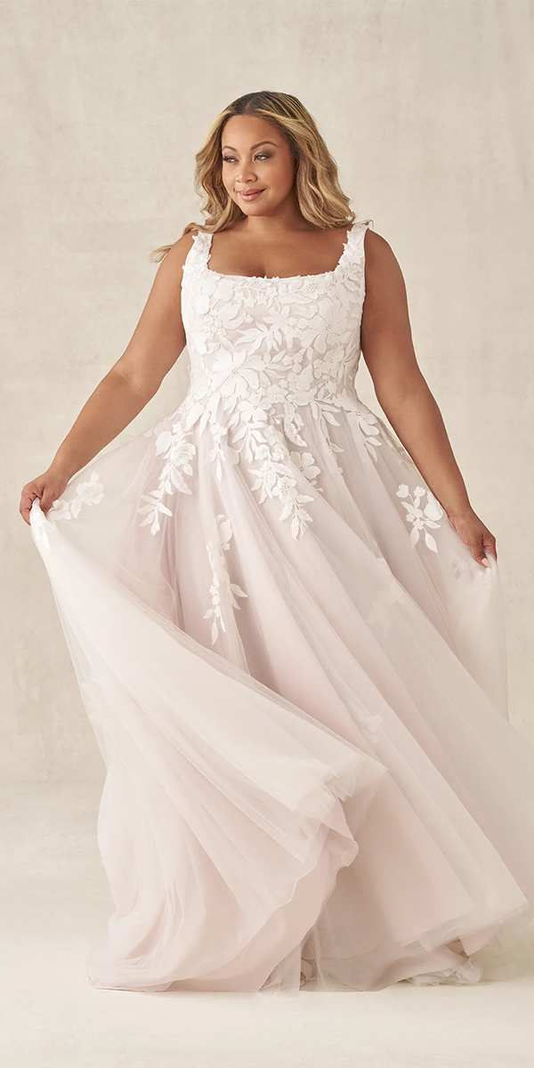 bohemian wedding dresses a line plus sze floral allure