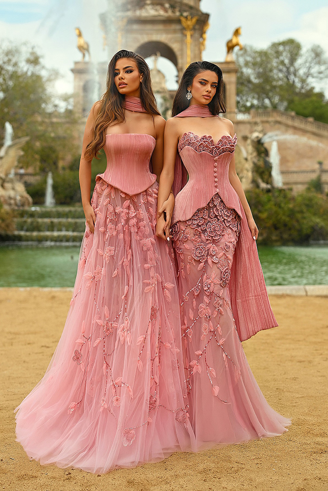 floral bridesmaid dresses pink long sexy saidmhamad