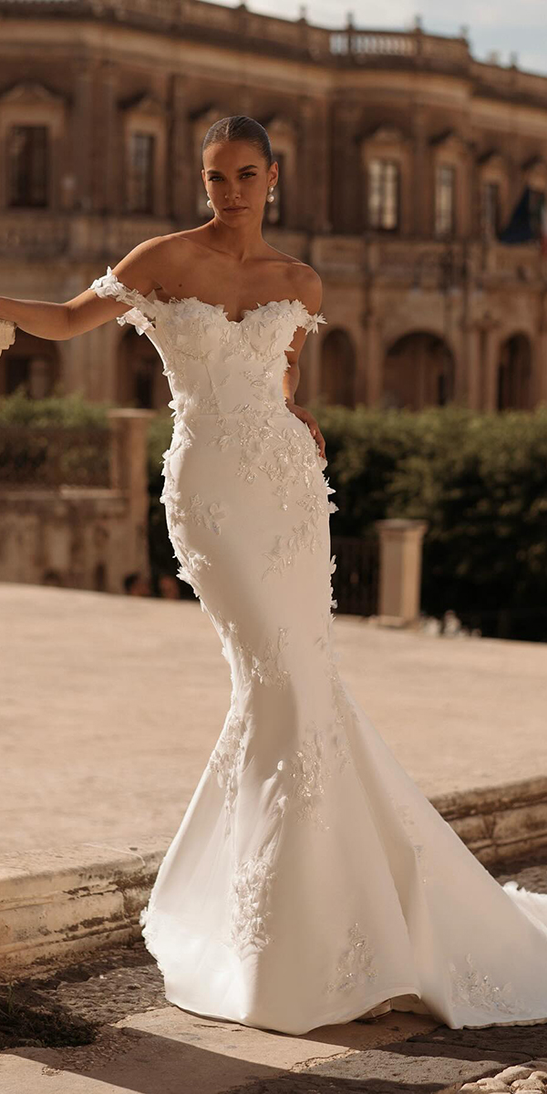 mermaid wedding dresses simple floral appliques sexy royaldi