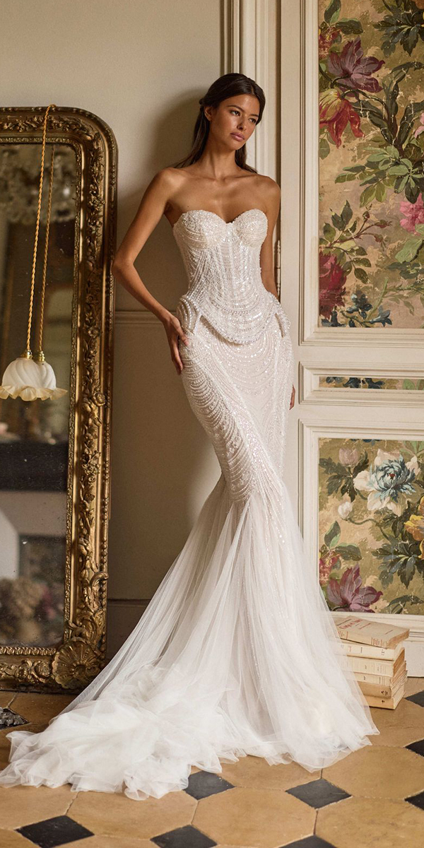 mermaid wedding dresses sweetheart neckline bling sexy millanova
