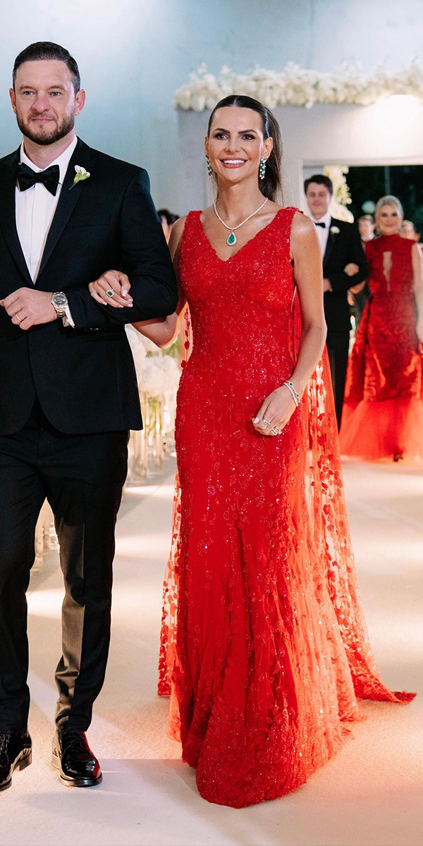 mother of the groom dresses sheath red floral appliques paulodolce