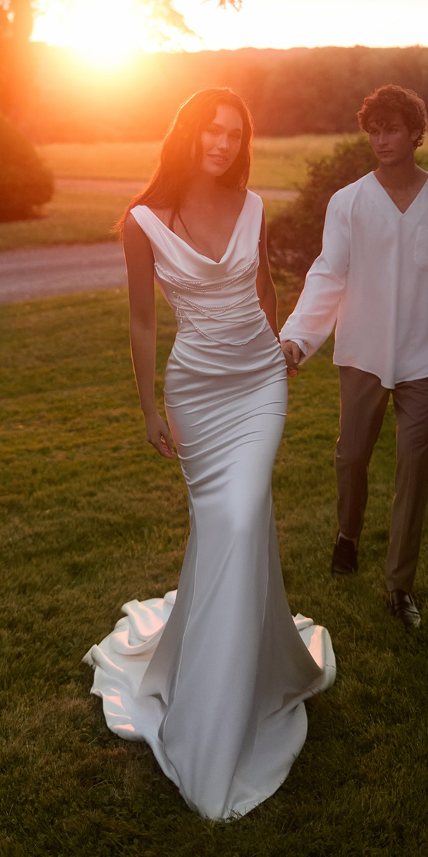 silk wedding dresses mermaid simple sexy annemariee