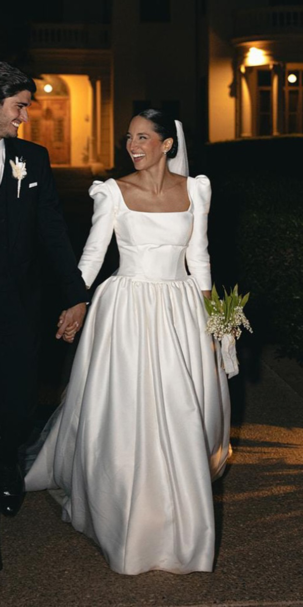 simple wedding dresses a line with long sleeves modest elegant pronovias