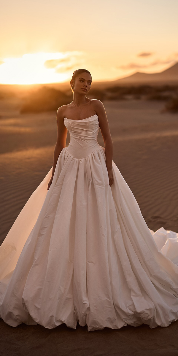simple wedding dresses ball gown strapless neckline milla nova