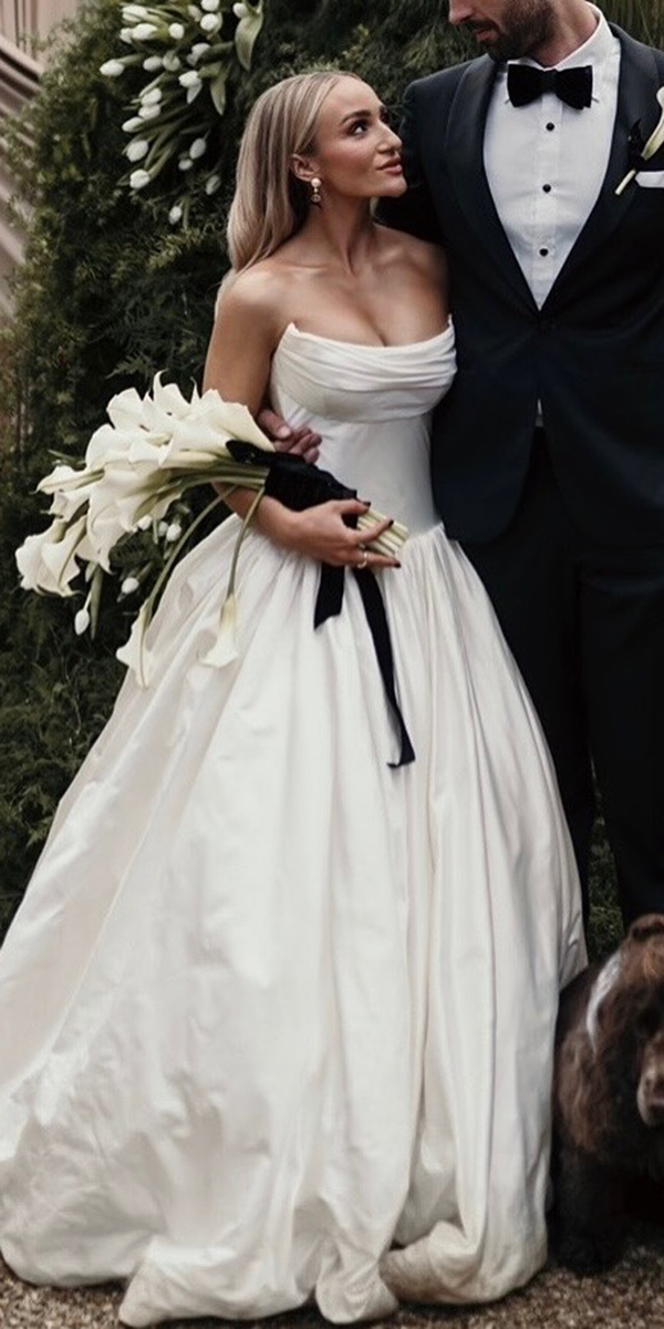 simple wedding dresses ball gown strapless neckline steven khalil