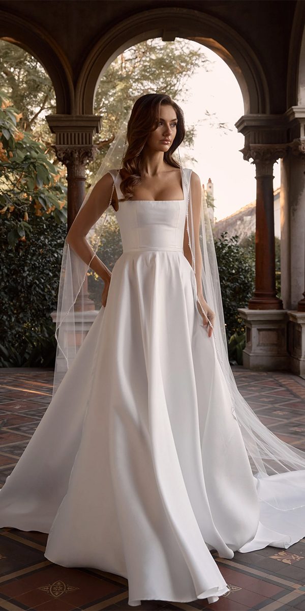 trendy wedding dresses a line simple campbell