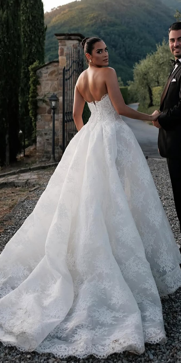 trendy wedding dresses lace low back princess monique