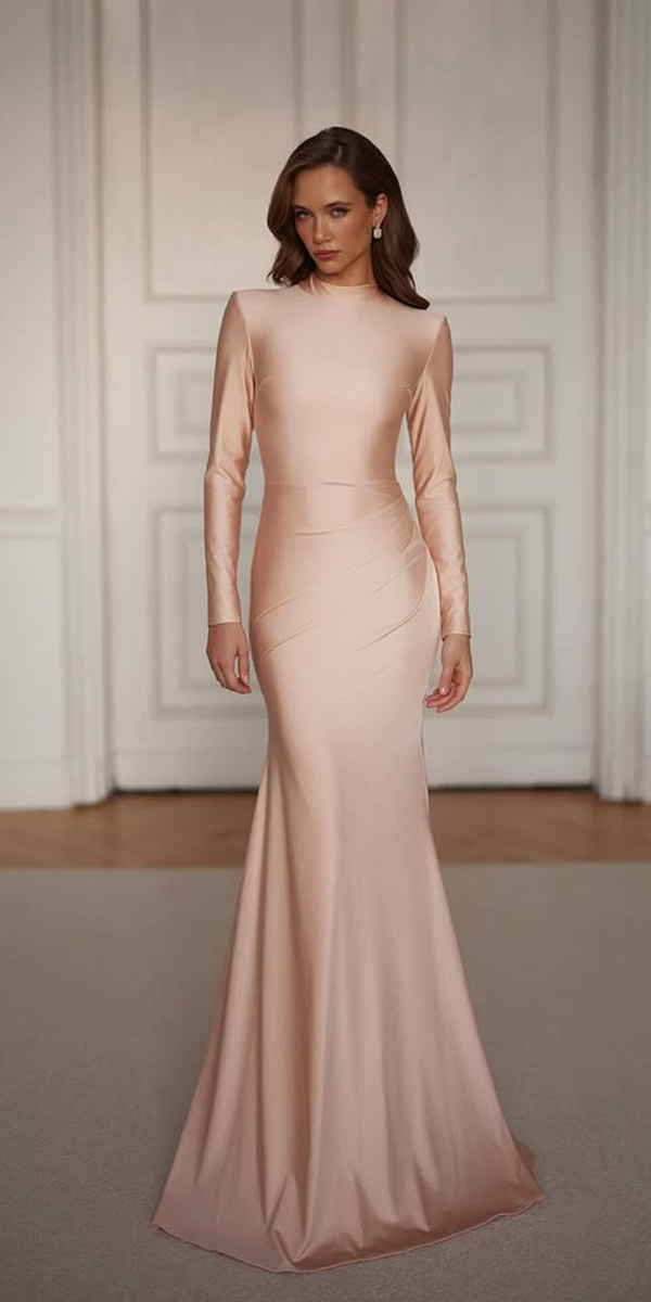 wedding guest dresses for spring simple long with sleeves alamourthelabel