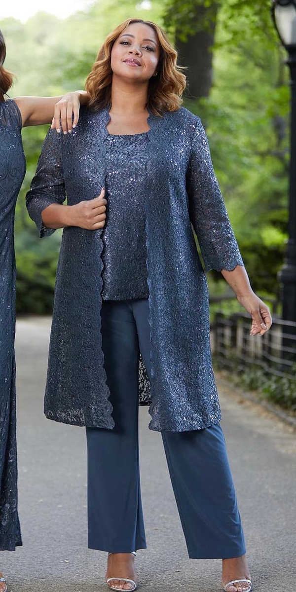 wedding outfits for mother of the groom plus size navy jumpsuit with jacket rmrichardsnyc