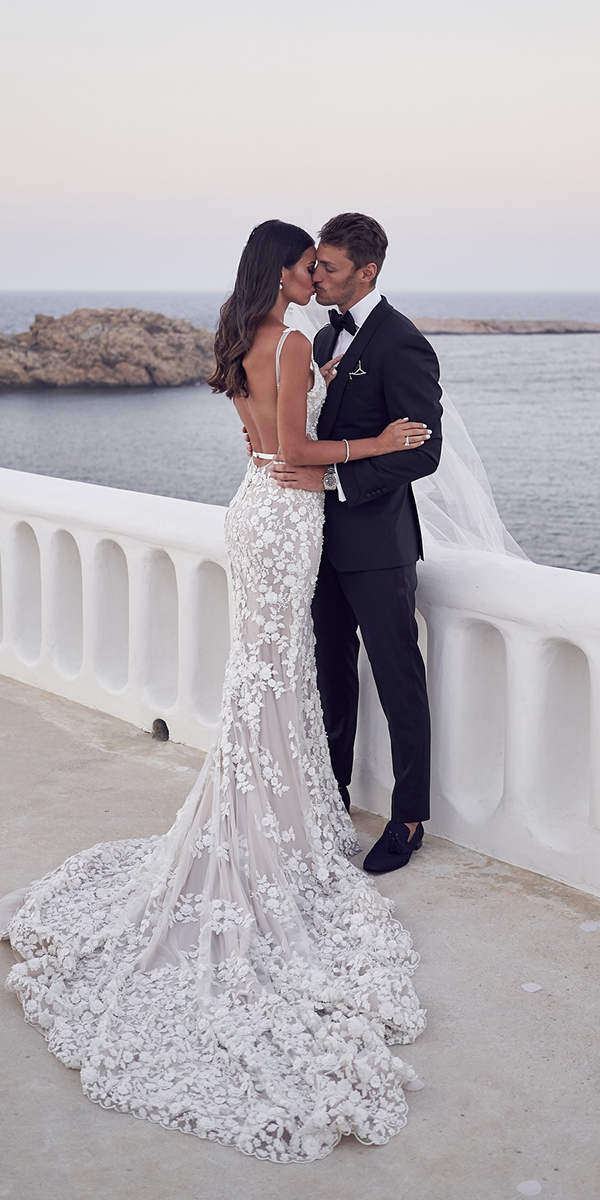 beach wedding dresses mermaid sexy back floral lostinlovephoto