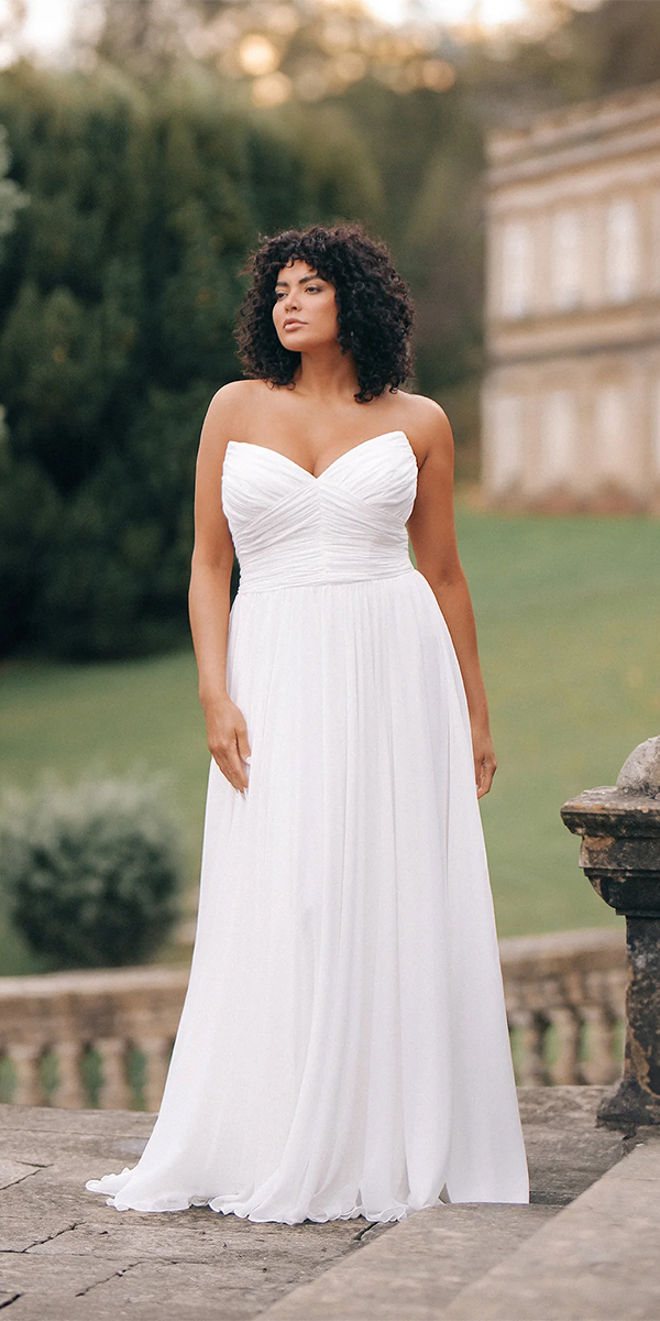 beach wedding dresses simple a line plus size allure