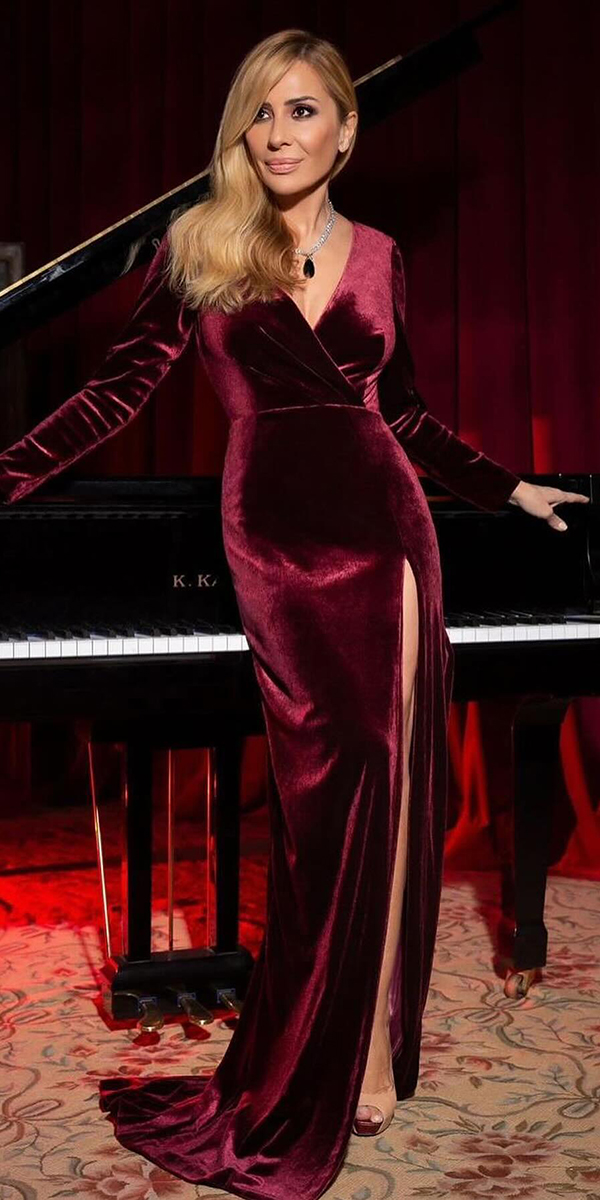 best mother of the bride dresses simple with long sleeves velvet carlaruiz