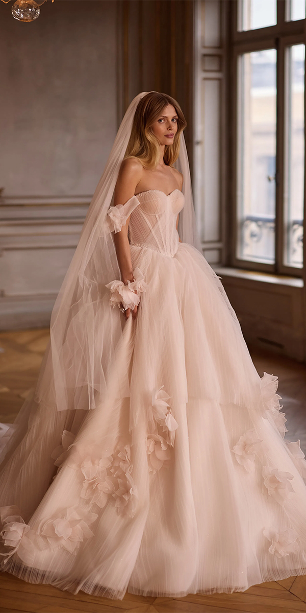 floral wedding dresses simple ball gown lucesposa