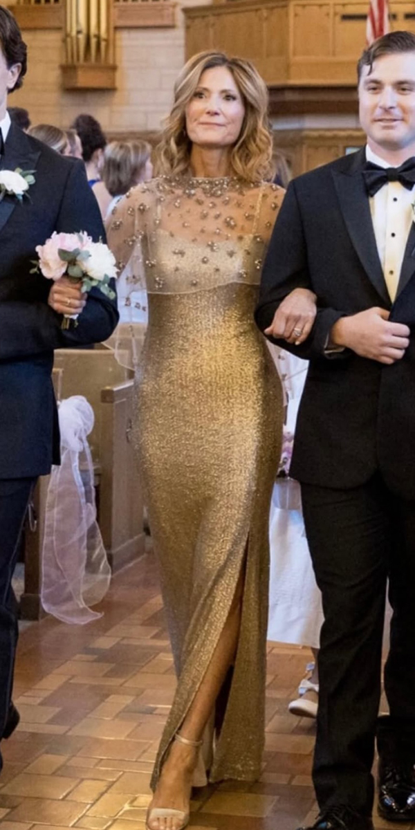 long mother of the bride dresses gold with cape sarehnouri