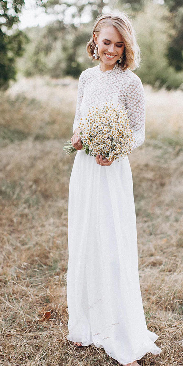 modest wedding dresses lace top boho rustic lightandlacecouture