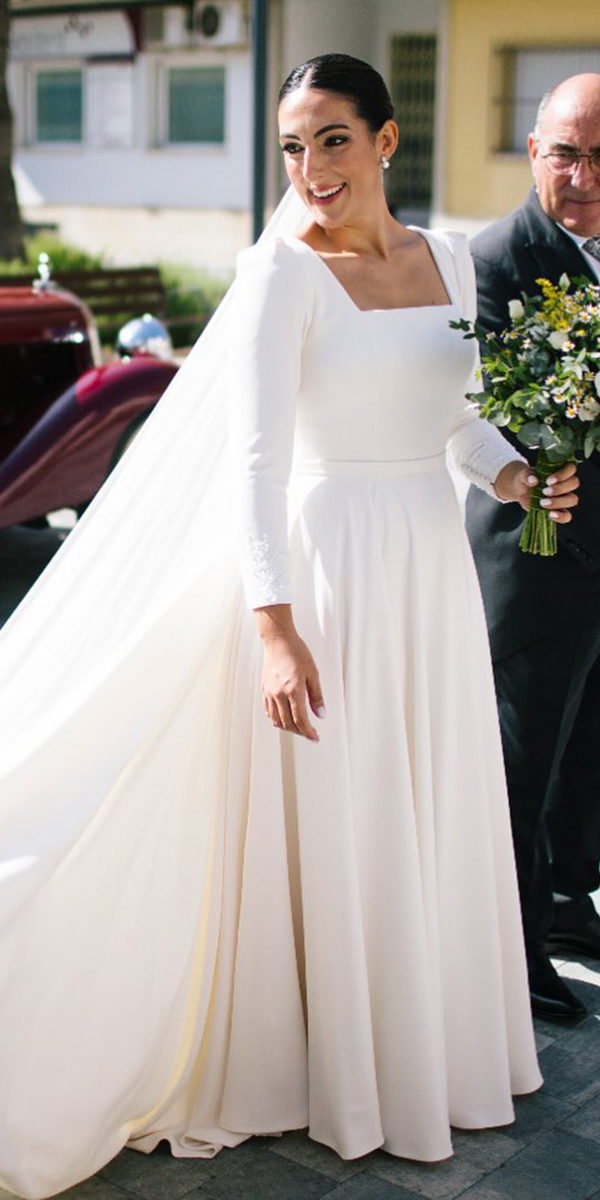 modest wedding dresses simple with long sleeves rubenhernandezcostura