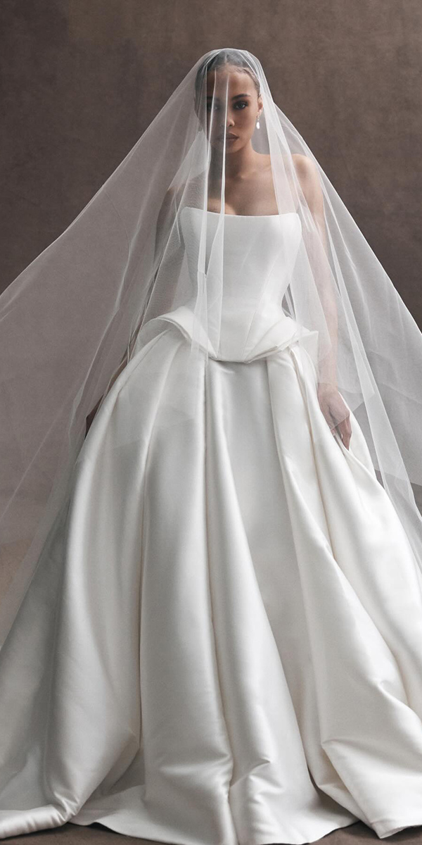 trendy wedding dresses simple atrapless neckline leahdagloria