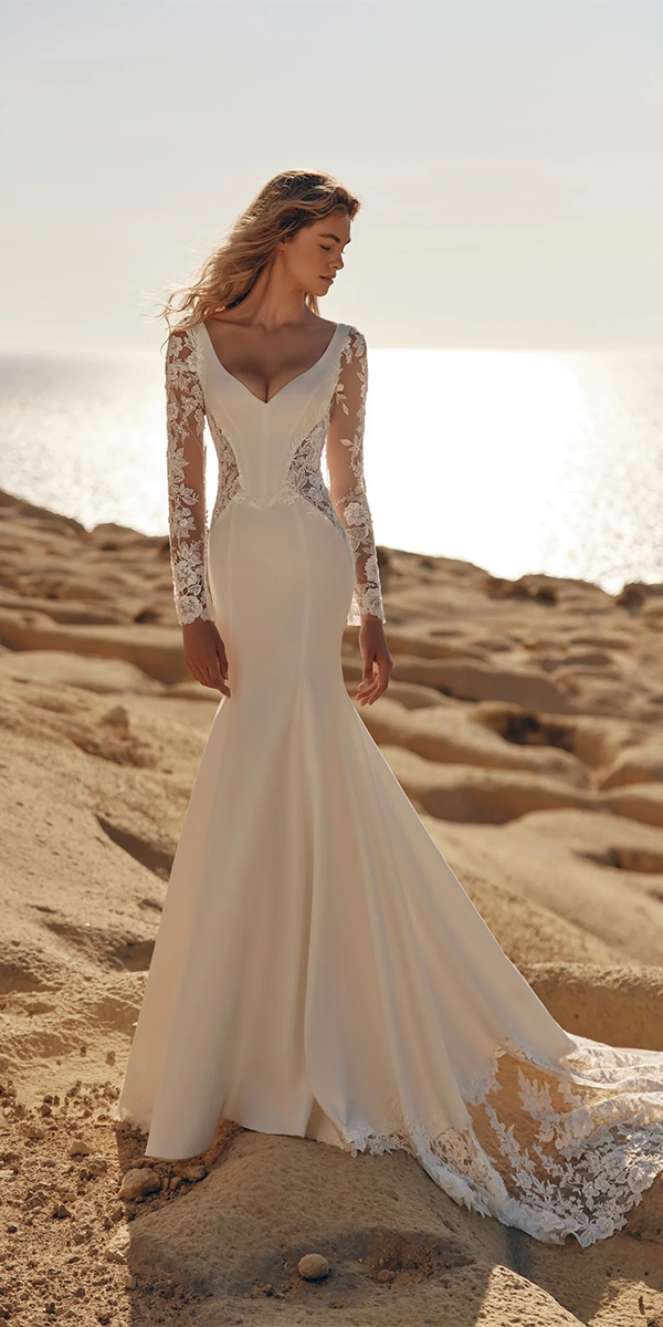 trendy wedding dresses with long sleeves lace eva lendel