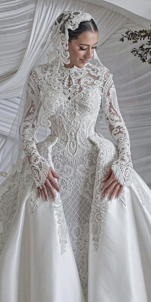 vintage lace wedding dresses with long sleeves modest bridezillas