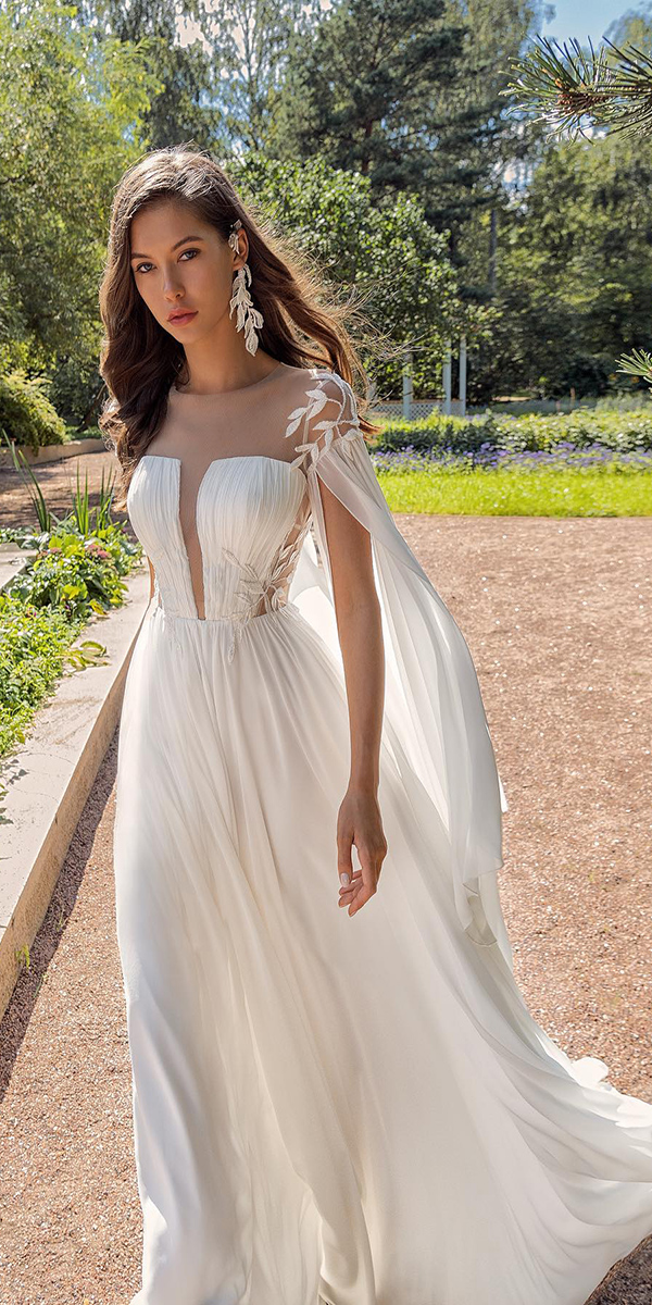 a line wedding dresses beach country papilio