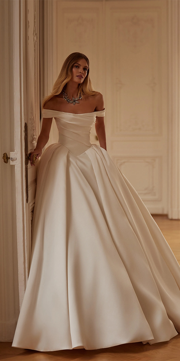 simple wedding dresses ball gown off the shoulder lucesposa
