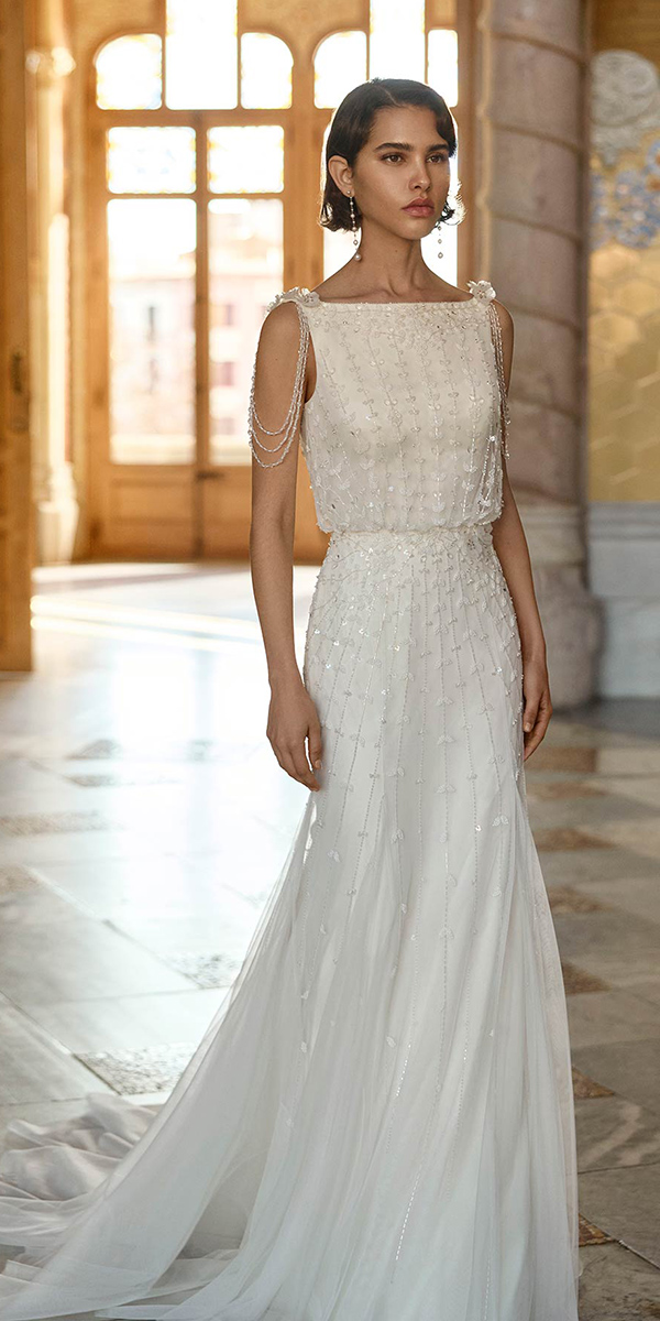 vintage wedding dresses 1920s sheath modest rosaclara