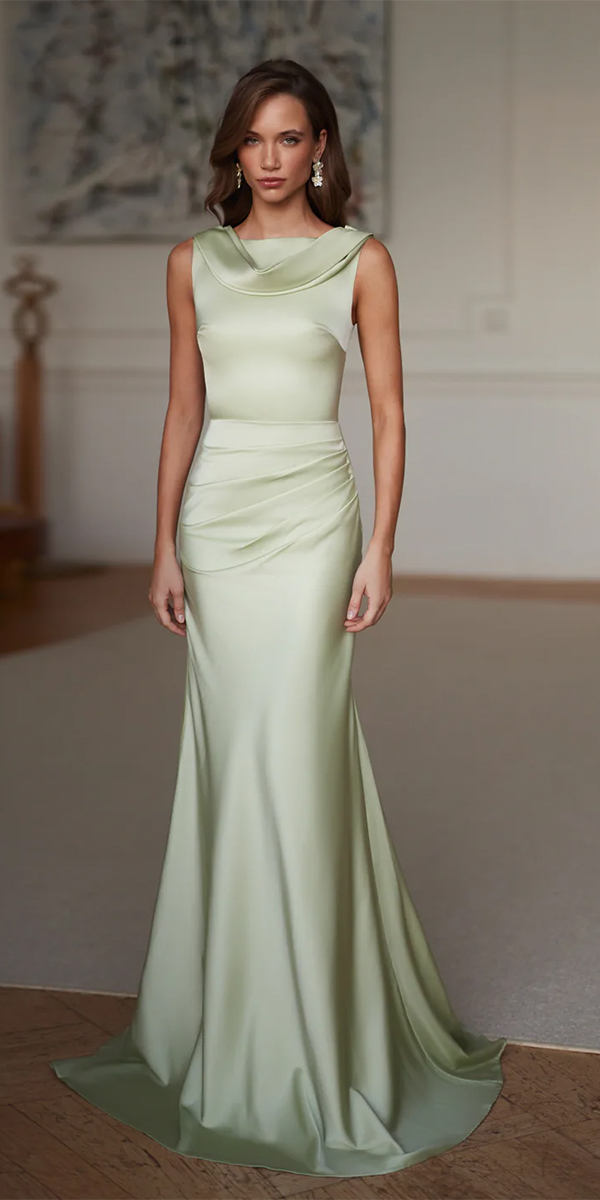 wedding guest dresses for spring simple long sage green alamourthelabel