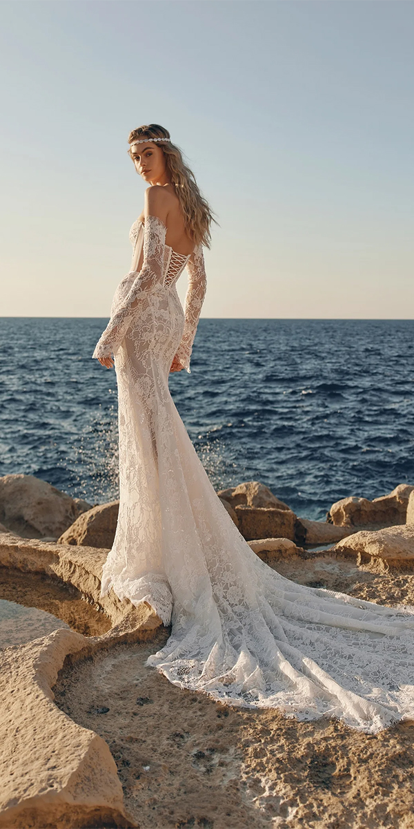 beach wedding dresses open back lace eva lendel