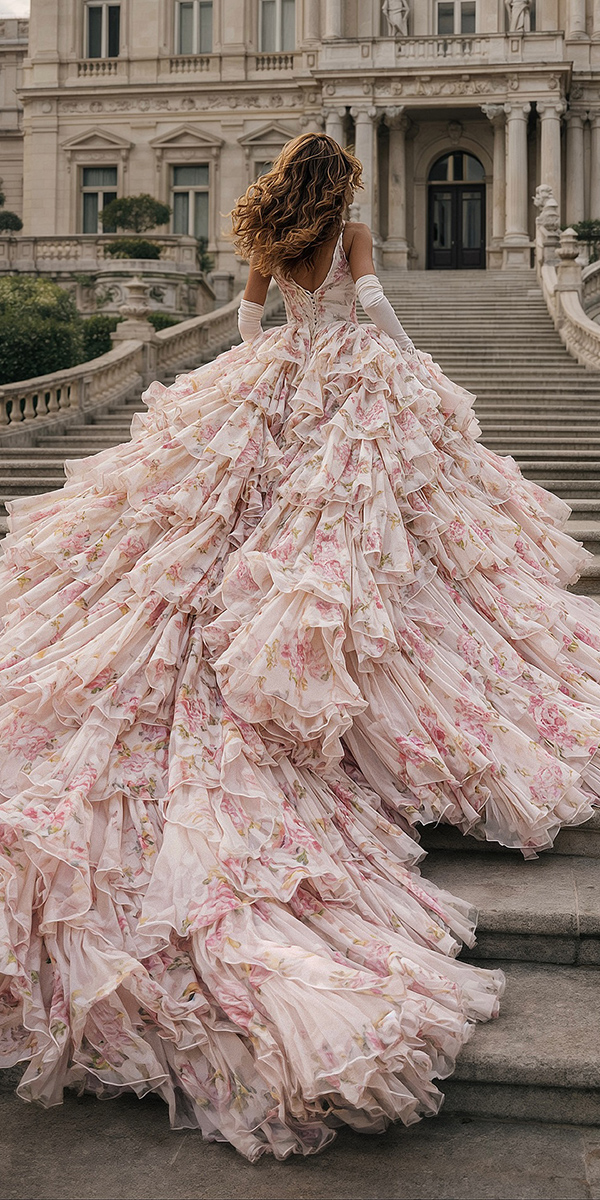 floral wedding dresses watercolor ball gown saidmhamad