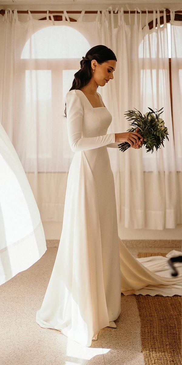 modest wedding dresses elegant with long sleeves rubencosture