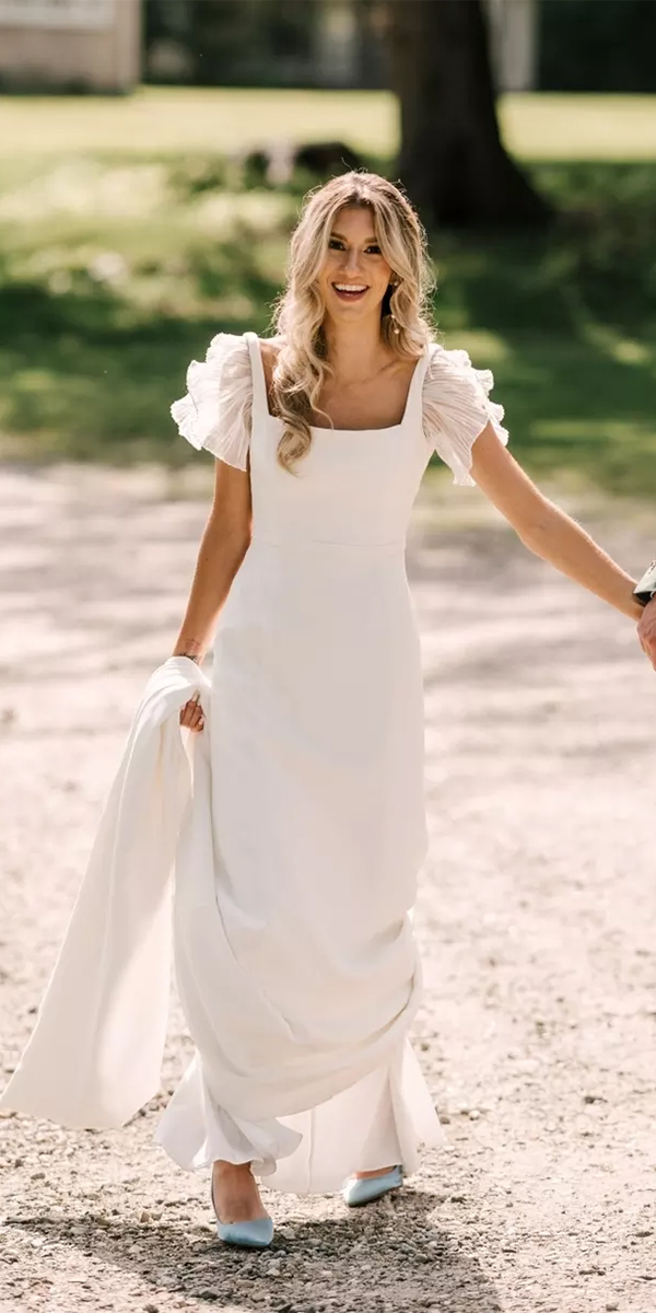 modest wedding dresses simple with cap sleeves sheath savannahmillerbridal