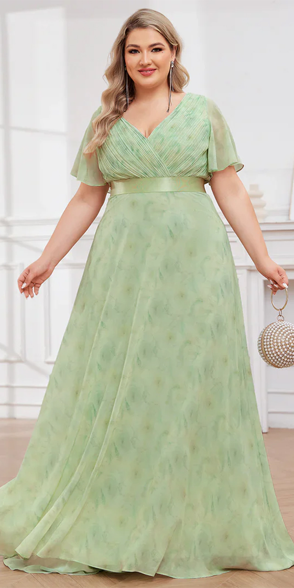 plus size mother of the bride dresses green simple with cap sleeves gracefulelegance